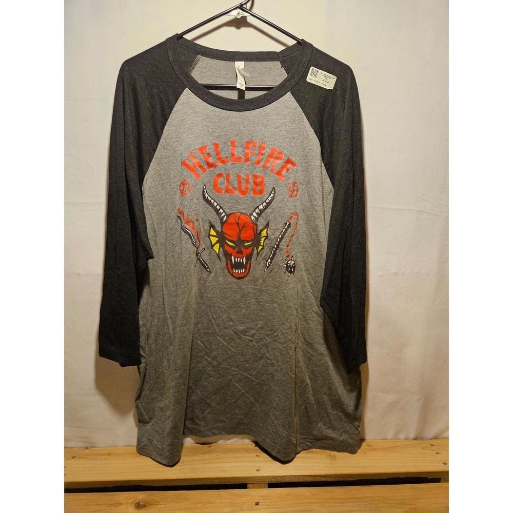 STRANGER THINGS HELLFIRE CLUB T shirt Gray Size XXL